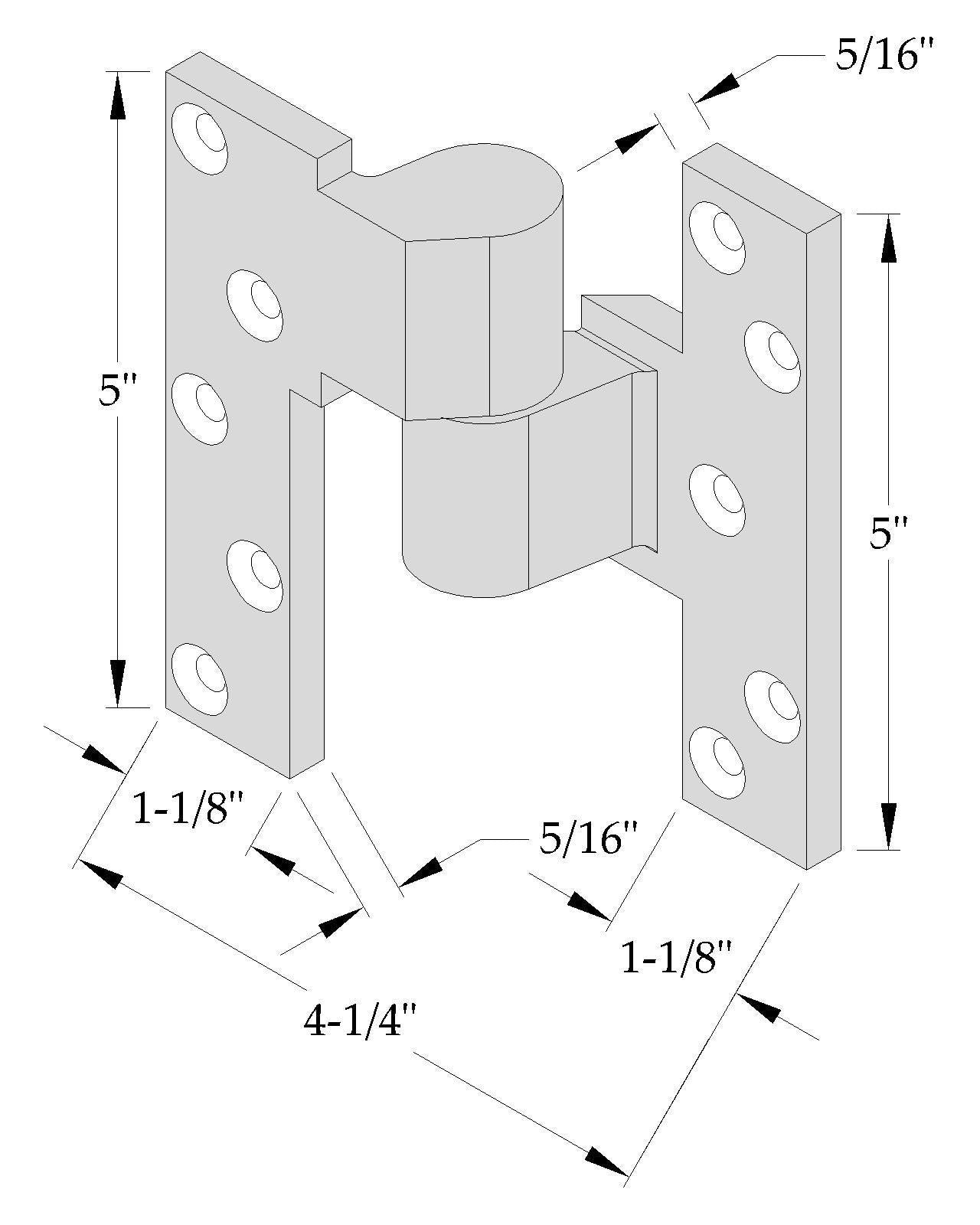 ABH 019 Intermediate Pivot - 3/4" Offset Stainless Steel (Heavy Duty)