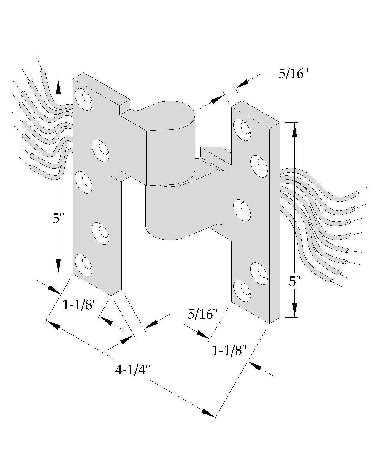 ABH E019 Intermediate Pivot (8) 28 Ga. Wires - Electrified - 3/4" Offset Stainless Steel