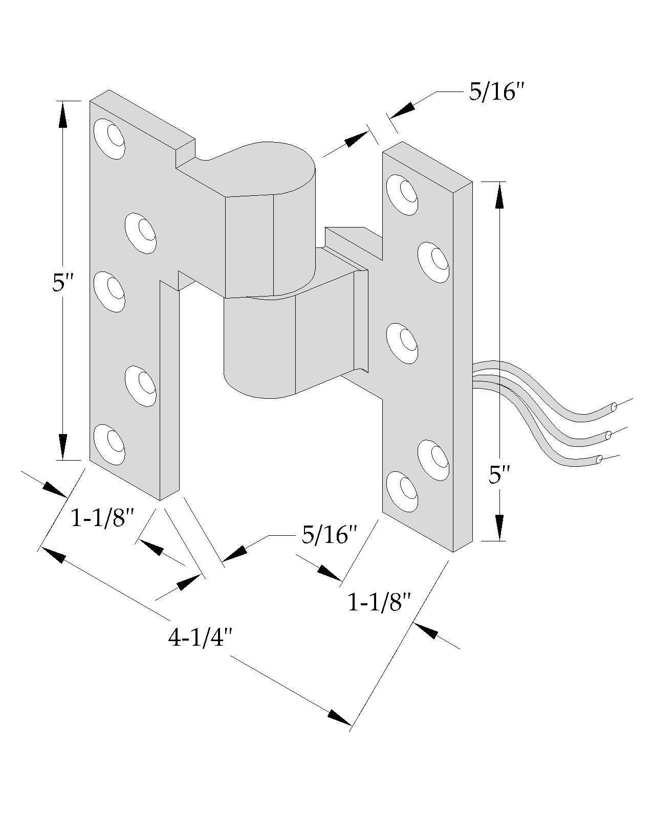 ABH CM019 Intermediate Pivot - Electrified - 3/4" Offset Stainless Steel