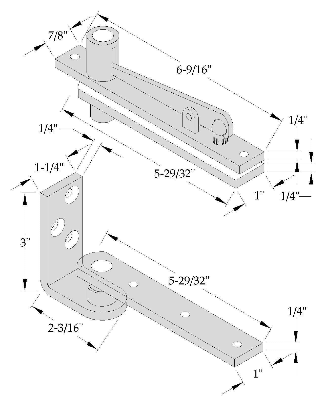 ABH 0127 Jamb Mounted Pivot Set - Center Hung (Non-Handed)
