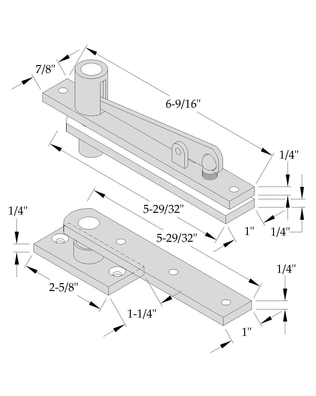ABH 0128 Pivot Set - Center Hung (Non-Handed)