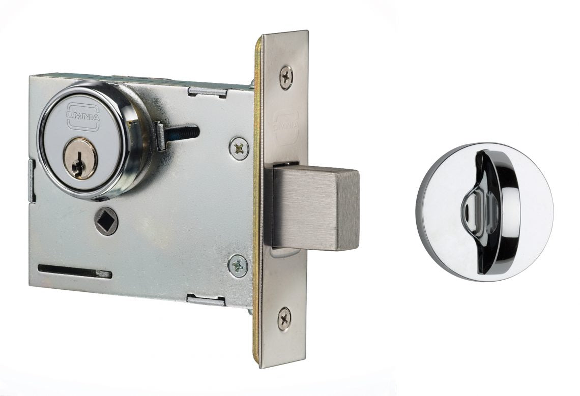 Omnia 041M Modern Mortise Deadbolt Lock Set