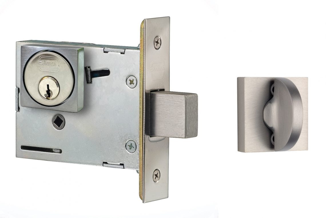 Omnia 041MS Modern Mortise Deadbolt Lock Set