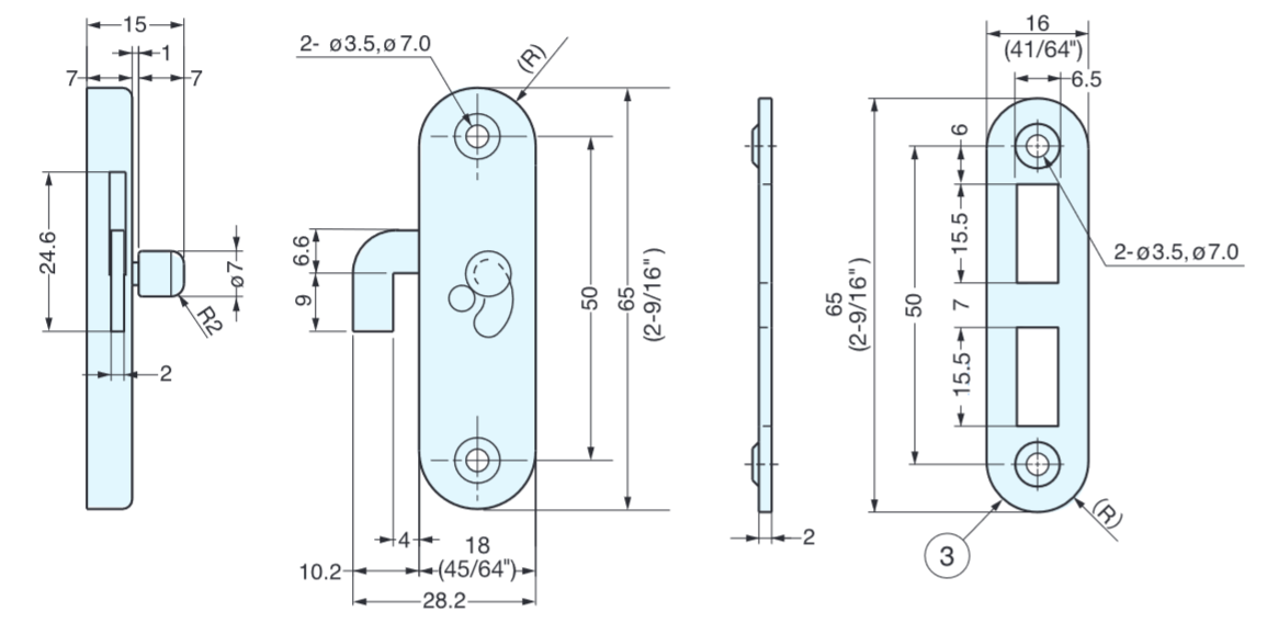 Sugatsune HC-65 Sliding Door Latch with Indicator
