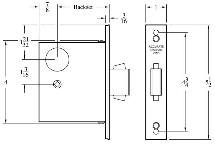 Accurate - ADA Sliding & Pocket Door Locks - 2001SDL Functions (Lock Body Only)
