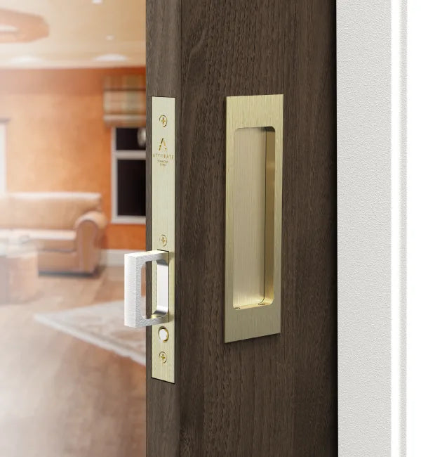 Accurate - Pocket Door Edge Pulls - 2002CPDP Passage Edge Pull 8" (Lock Body Only)