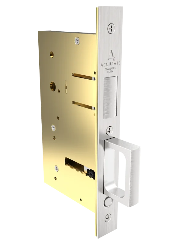 Accurate - Pocket Door Edge Pulls - 2002CPDS Double Door Strike Edge Pull (Lock Body Only)