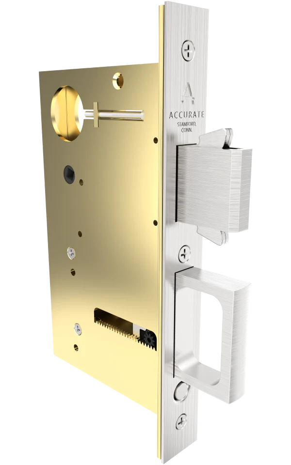 Accurate - Pocket Door Locks - 2002CPDL Functions Edge Pull (Lock Body Only)