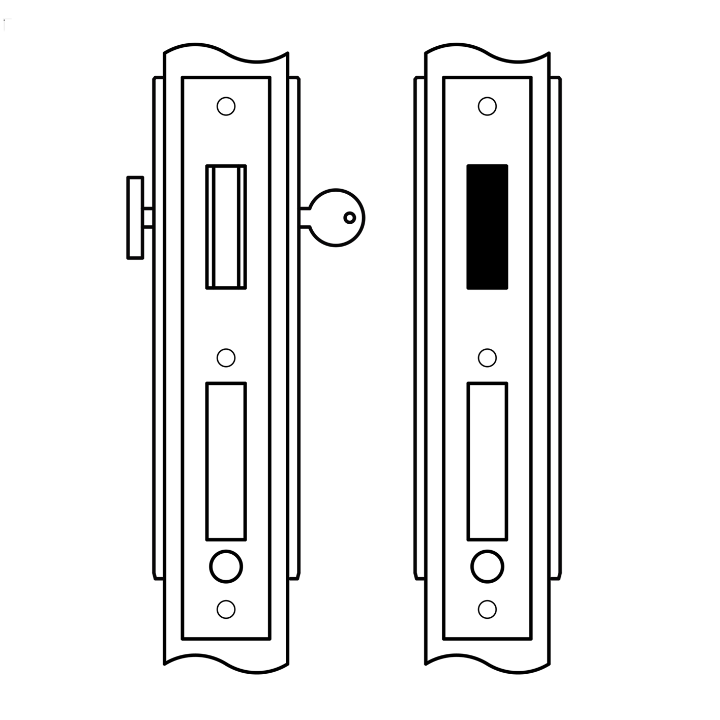Accurate - Pocket Door Sets - Exposed Fastener Double Door (Keyed Privacy)