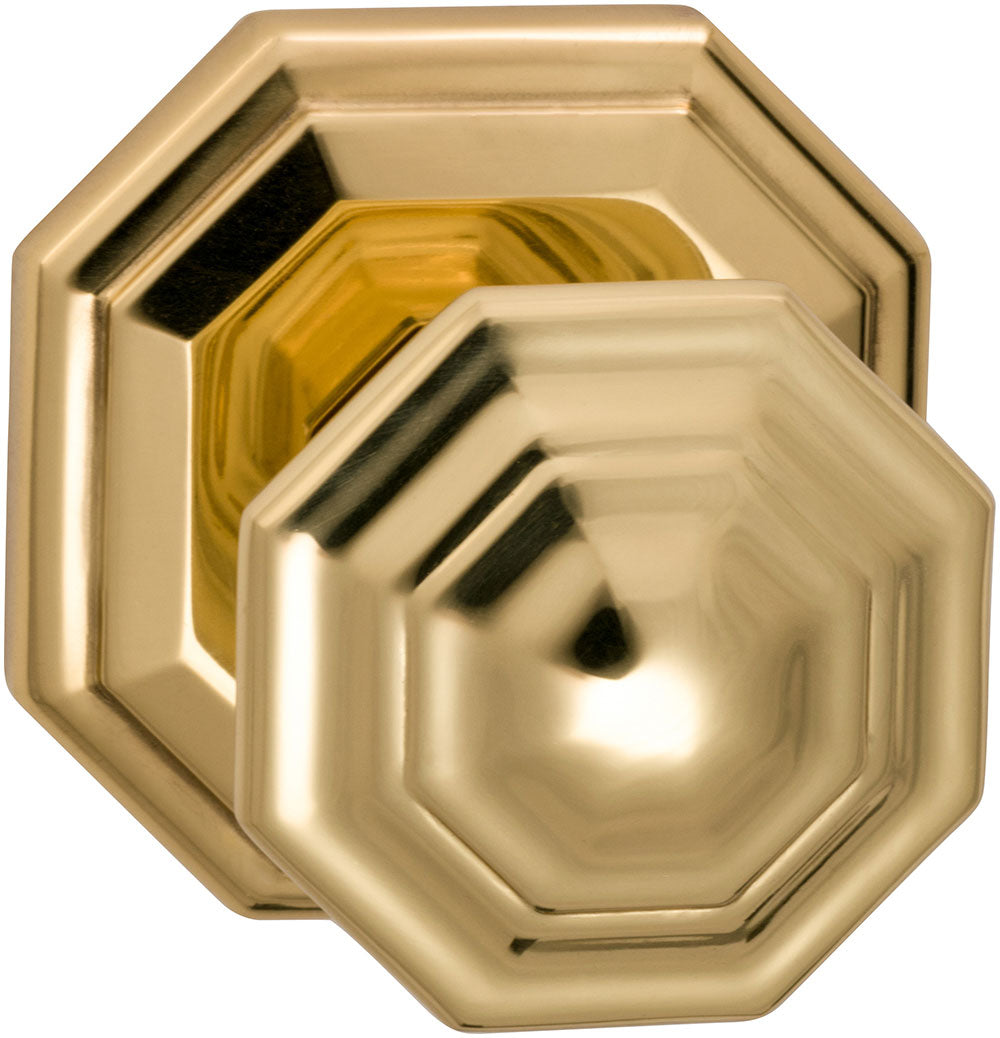 Omnia Style #201 Traditions Solid Brass Knob (with 101R Rose)