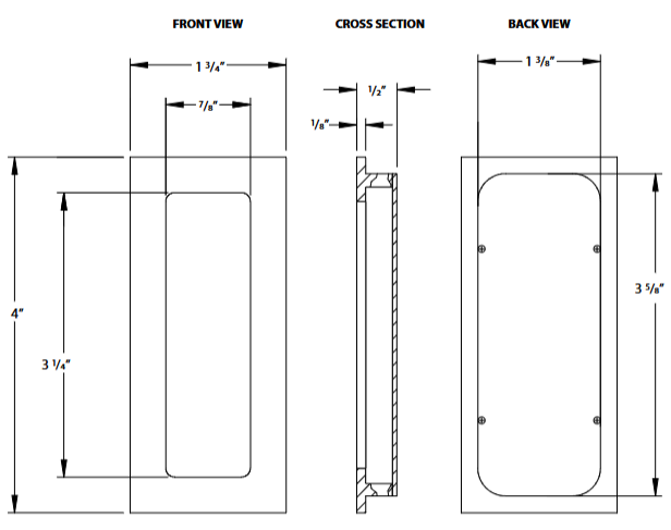 Emtek - Door Accessories - Modern Rectangular Flush Pull