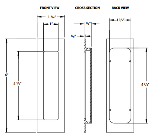 Emtek - Door Accessories - Modern Rectangular Flush Pull