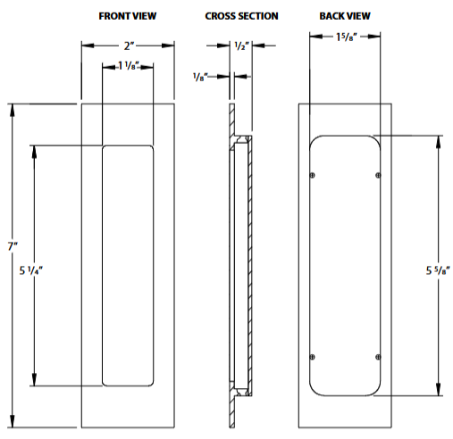 Emtek - Door Accessories - Modern Rectangular Flush Pull