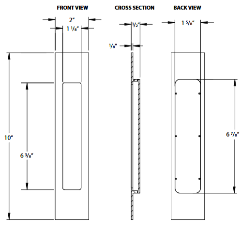 Emtek - Door Accessories - Modern Rectangular Flush Pull