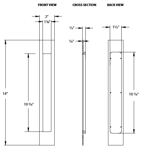 Emtek - Door Accessories - Modern Rectangular Flush Pull