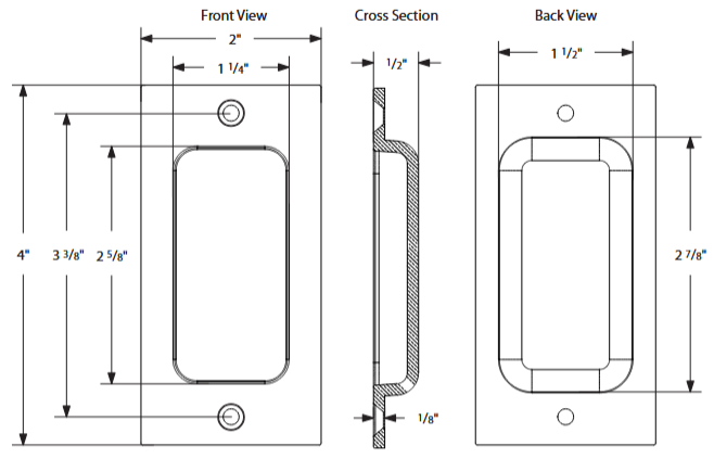 Emtek - Door Accessories - Sandcast Bronze - Rustic Modern Rectangular Flush Pull