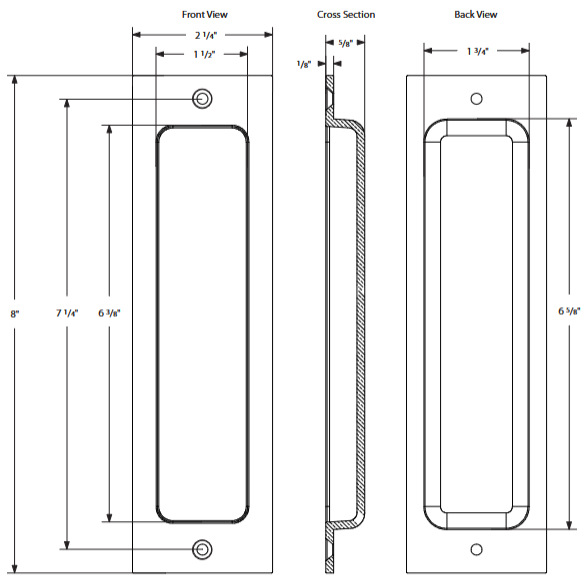 Emtek - Door Accessories - Sandcast Bronze - Rustic Modern Rectangular Flush Pull