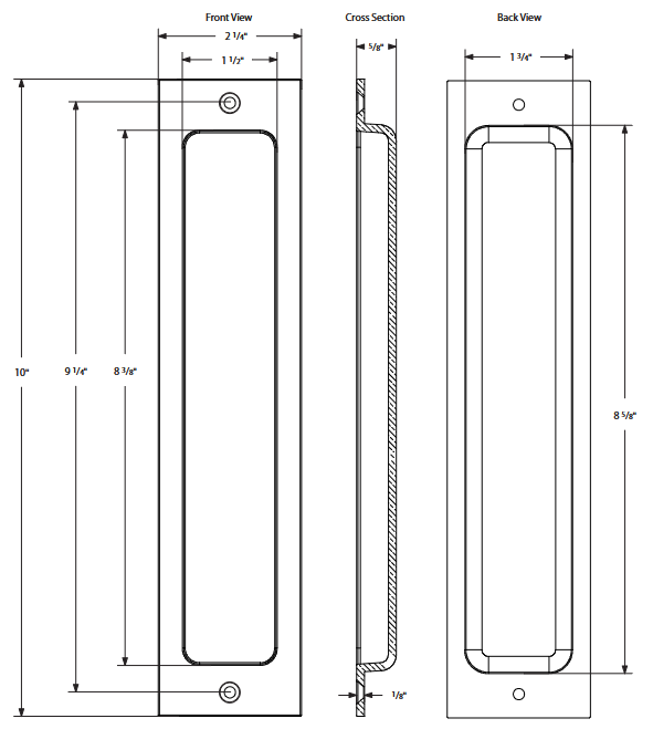 Emtek - Door Accessories - Sandcast Bronze - Rustic Modern Rectangular Flush Pull