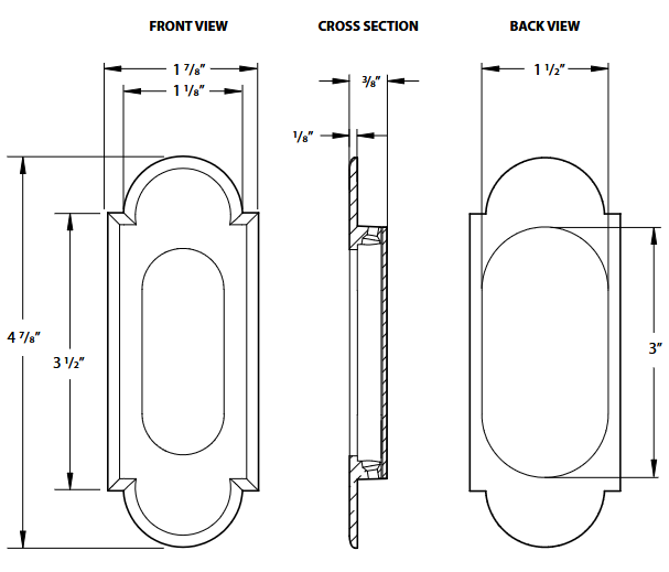 Emtek - Door Accessories - #8 Flush Pull