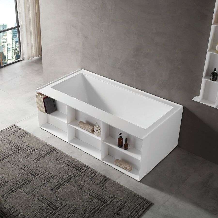 Maidstone - Freestanding Acrylic Tubs - Monty Shelved Acrylic Freestanding Tub