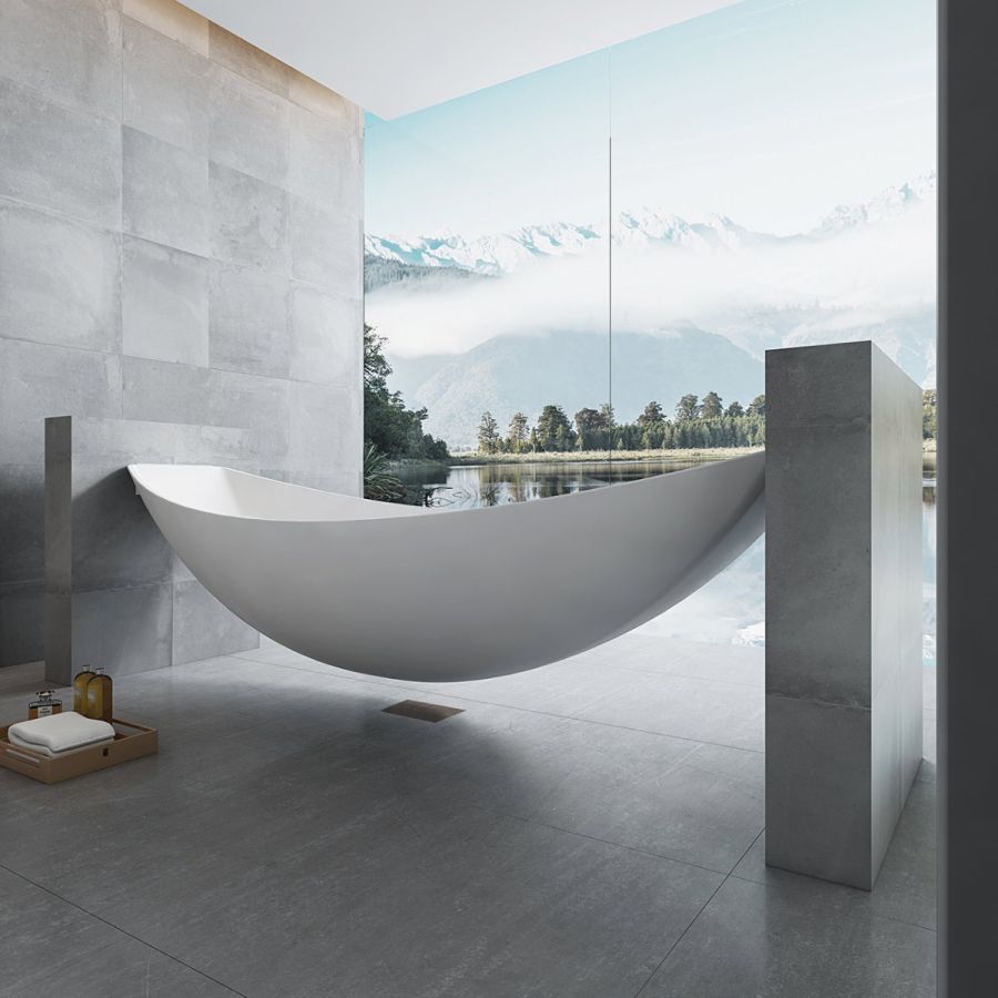 Maidstone - Freestanding Acrylic Tubs - Fabian 79" Acrylic Floating Hammock Tub