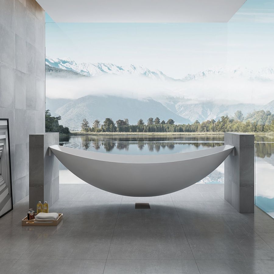 Maidstone - Freestanding Acrylic Tubs - Fabian 79" Acrylic Floating Hammock Tub