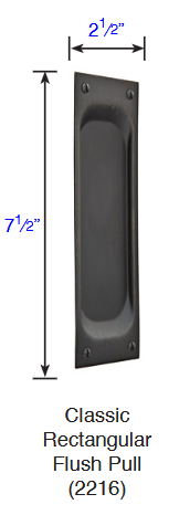 Emtek - Door Accessories - Classic Rectangular Flush Pull w/ Surface Screws