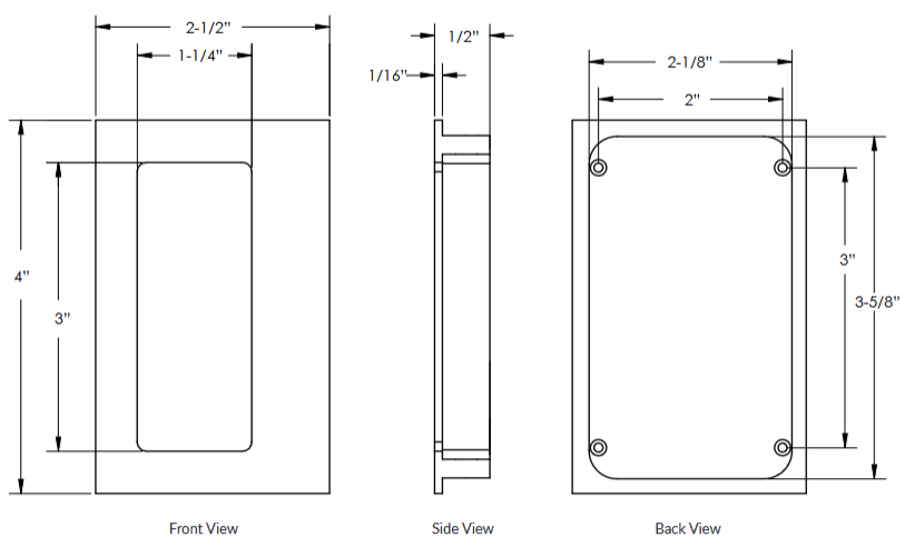 Emtek - Door Accessories - Rectangular Flush Pull w/ Offset Pocket