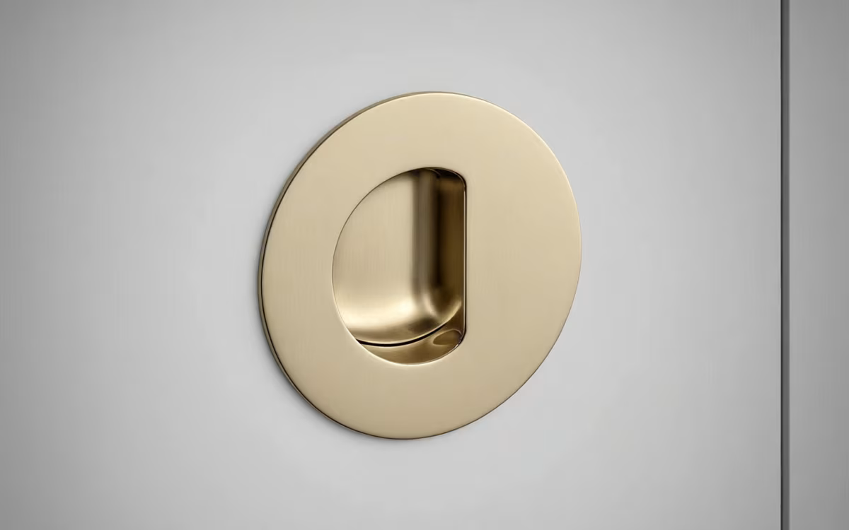 Emtek - Door Accessories - Round Flush Pull w/ Moon Pocket