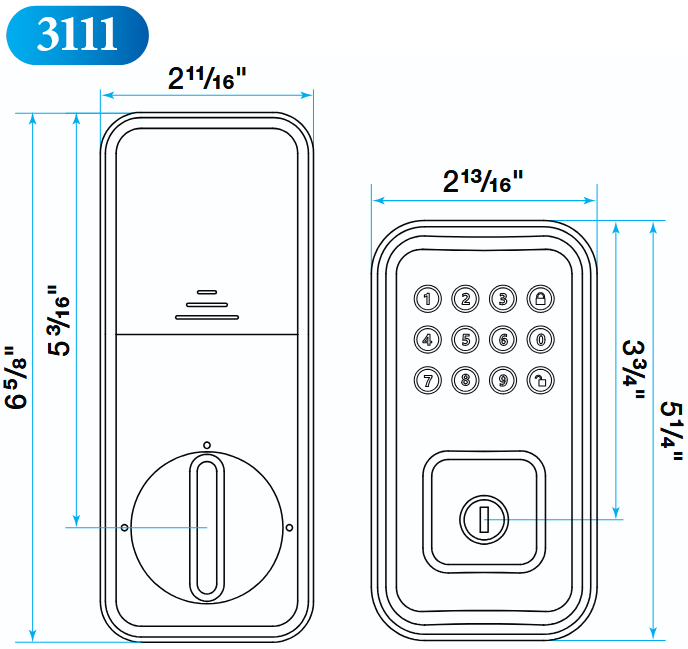 Omnia - Electronic Deadbolt - 3111 EOMNIA Push Button Keypad