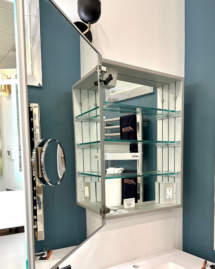 Sofia Medicine Cabinets - Valentina Collection - LED Framed/Frameless Single Door Medicine Cabinet (30" Height)