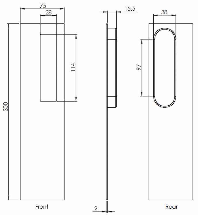 Linnea - Flush Pulls - RPS-375 Flush Pull