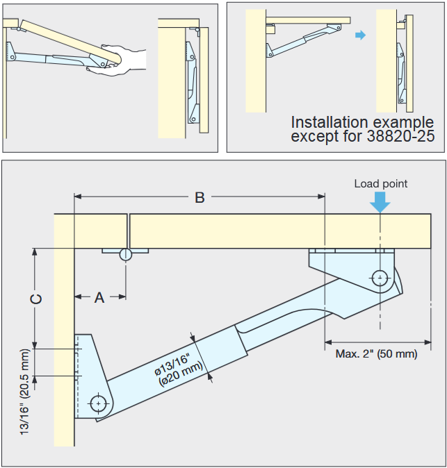 Sugatsune - Folding Bracket - 388 Aluminum Folding Bracket