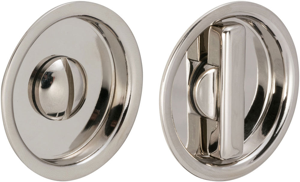 Omnia 3910S/3911S Solid Brass Pocket Door Lock & Trim