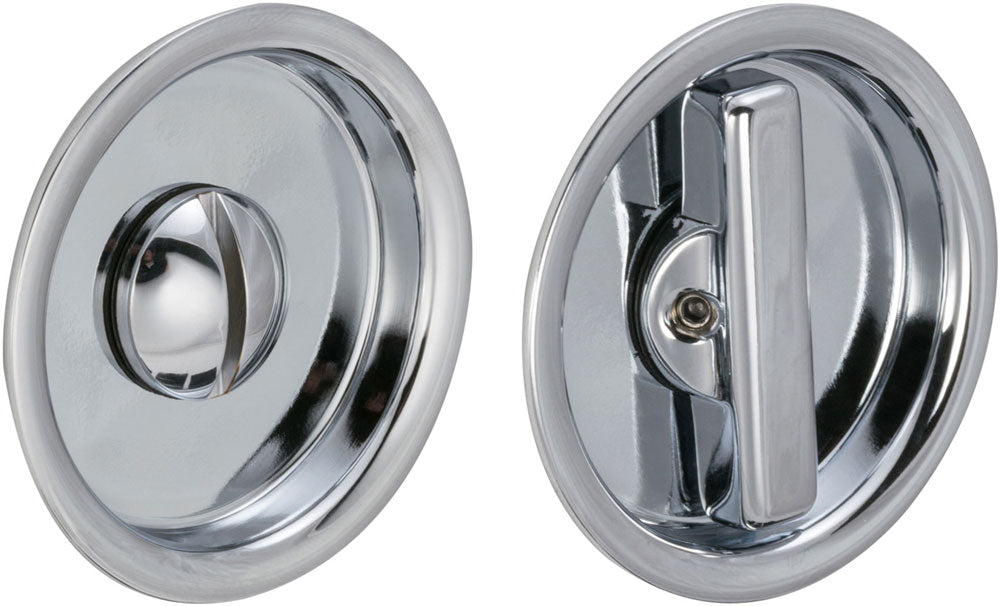 Omnia 3910S/3911S Solid Brass Pocket Door Lock & Trim