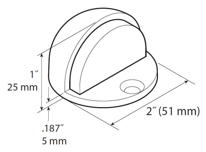 Baldwin - Estate Collection - Door Stops - 4000 Half Dome Floor Mounted Door Bumper