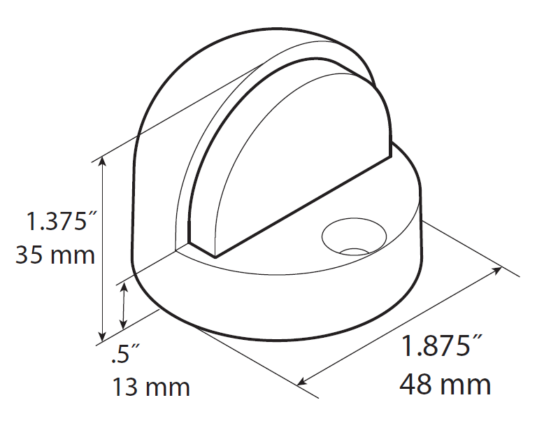 Baldwin - Estate Collection - Door Stops - 4010 Half Dome Floor Mounted Door Bumper