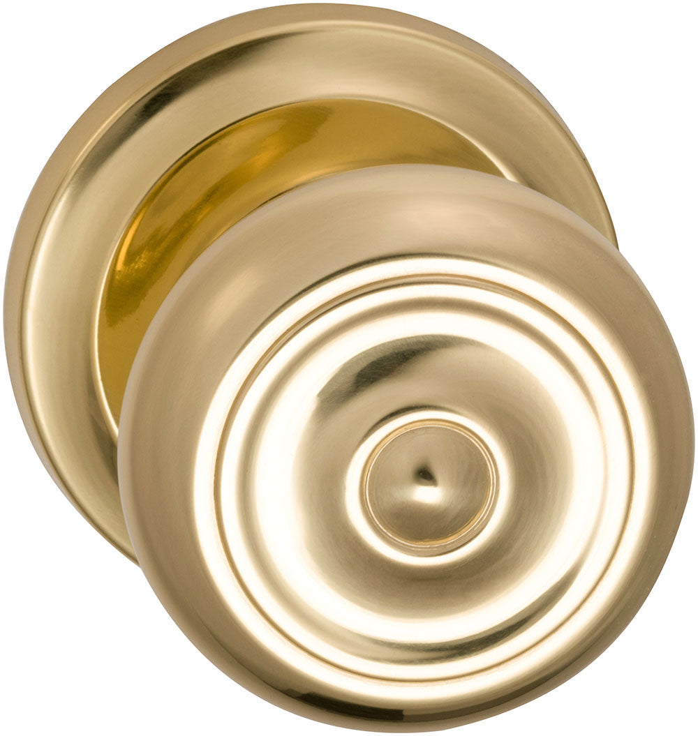 Omnia Style #473 Traditions Solid Brass Knob (with 671 Rose)