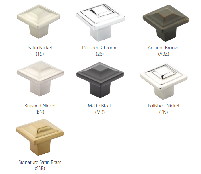 Schaub and Company - Menlo Park Collection - Square Cabinet Knob