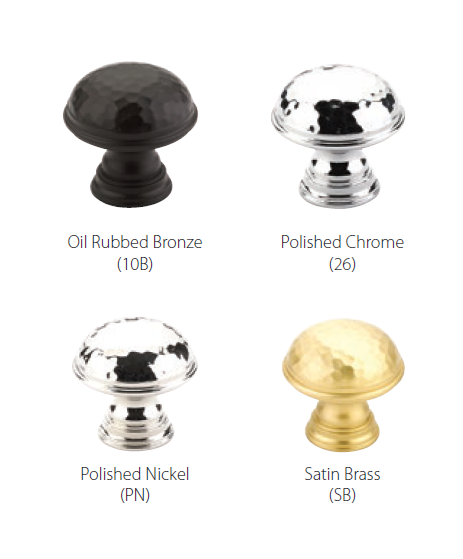 Schaub and Company - Atherton Collection - Hammered Plain Edge Cabinet Knob
