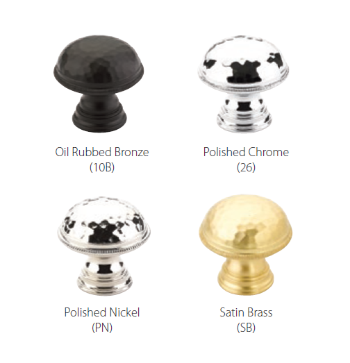 Schaub and Company - Atherton Collection - Hammered Knurled Edge Cabinet Knob