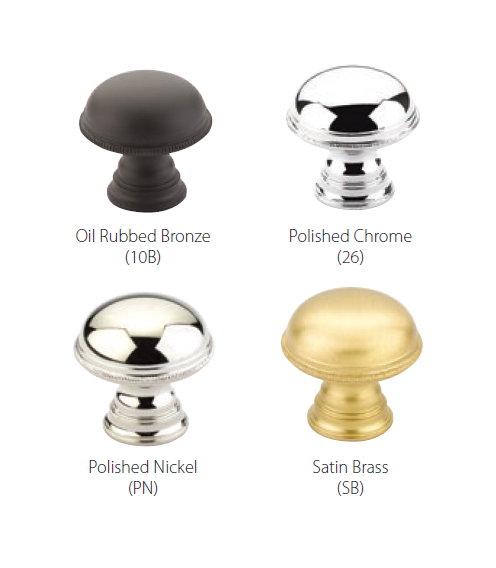 Schaub and Company - Atherton Collection - Plain Surface Knurled Edge Cabinet Knob