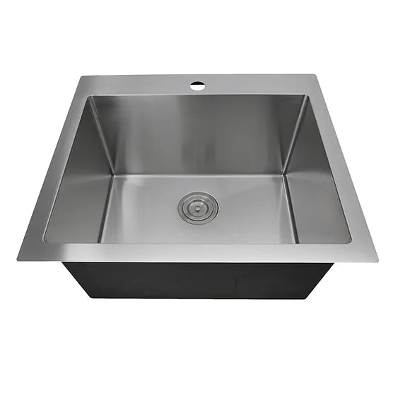 Nantucket Sink Pro Series SR2522-12-16 , 25" Pro Series Rectangle Single Bowl Dualmount Small Radius Corners Stainless Steel Kitchen Sink
