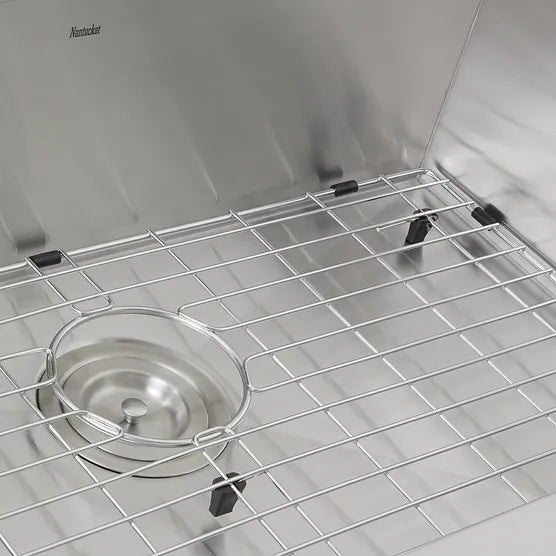 Nantucket Sink Pro Series ZR2818-16 , 28 Inch Pro Series Large Rectangle Single Bowl Undermount Zero Radius Stainless Steel Kitchen Sink