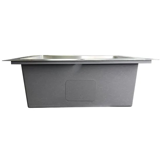 Nantucket Sink Pro Series SR2522-16 , 25 Inch Pro Series Small Rectangle Single Bowl Self Rimming Small Radius Stainless Steel Drop In Kitchen Sink (Single Hole)
