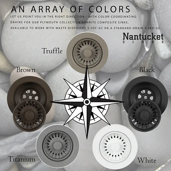 Nantucket Sink Plymouth PR1716-(BL,BR,TI,TR,W) 17" Single Bowl Undermount Granite Composite Bar-Prep Sink