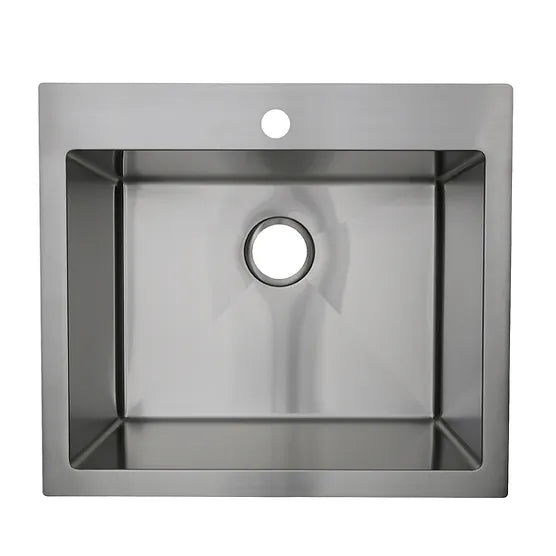 Nantucket Sink Pro Series SR2522-12-16 , 25" Pro Series Rectangle Single Bowl Dualmount Small Radius Corners Stainless Steel Kitchen Sink
