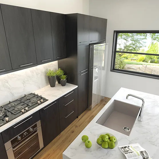 Nantucket Sink Plymouth PR3018-(W,BL,BR,TR,TI) , Large Single Bowl Undermount Granite Composite