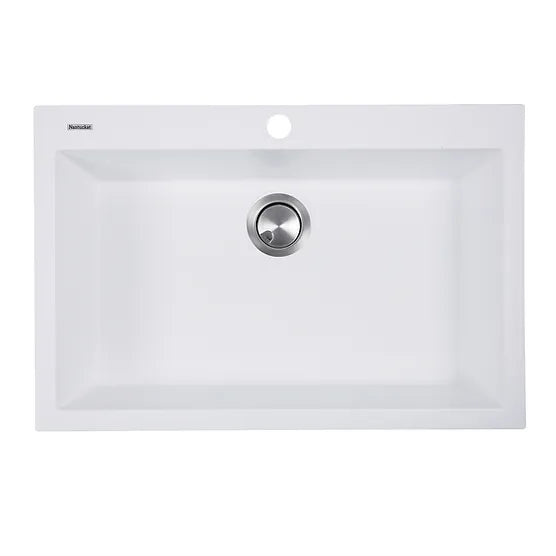 Nantucket Sink Plymouth PR3020-DM-(BL,S,W) , Large Single Bowl Dualmount Granite Composite