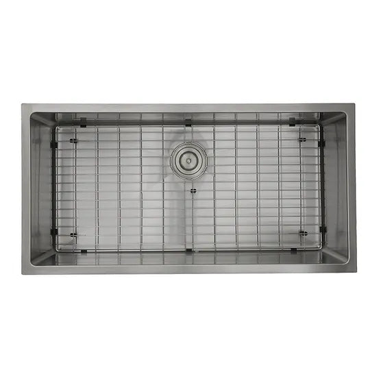 Nantucket Sink Pro Series SR3618-16 , 36 Inch Pro Series Oversized Large Rectangle Single Bowl Undermount Small Radius Corners Stainless Steel Kitchen Sin